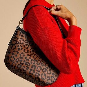 Fossil Brown Leopard Print Shoulder Bag